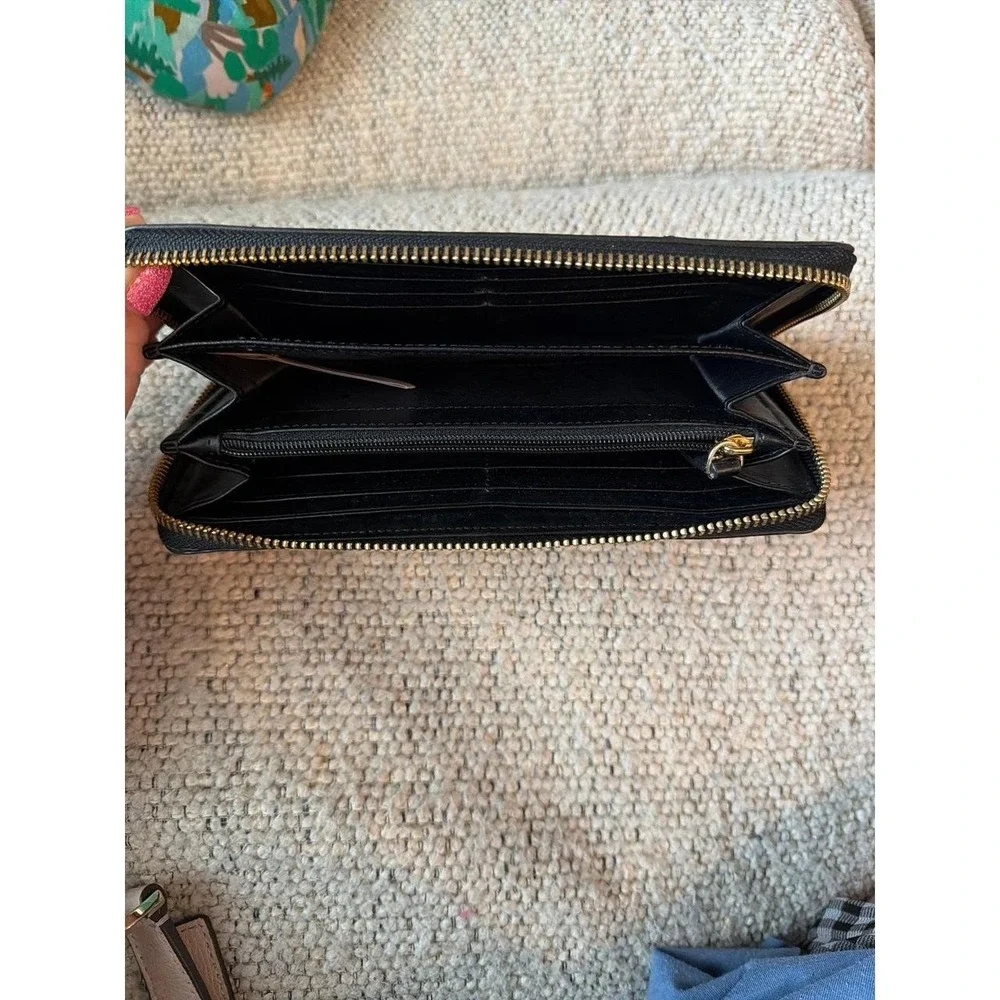 Kate Spade Floral Stripe Zip-Around Wallet